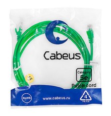 Cabeus PC-UTP-RJ45-Cat.5e-3m-GN Патч-корд U/UTP, категория 5е, 2xRJ45/8p8c, неэкранированный, зеленый, PVC, 3м