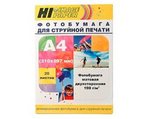 [бумага] Hi-Black A211794 Фотобумага матовая двусторонняя, (Hi-Image Paper) A4, 190 г/м2, 20 л.