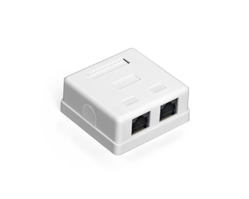 [Монтажное оборудование] Exegate EX292845RUS Розетка внешняя двойная ExeGate SM2-RJ45-C6 RJ-45 кат.6 UTP Krone/110