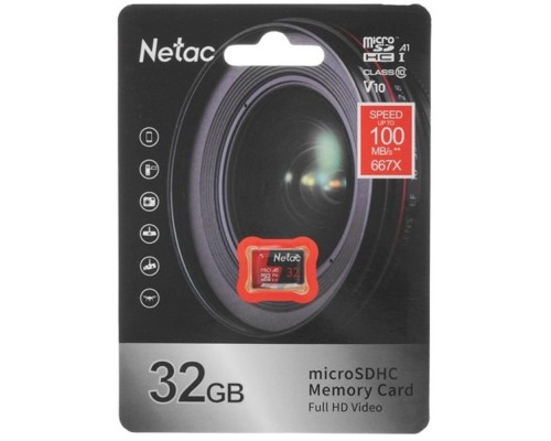 [Карта памяти ] Micro SecureDigital 32GB Netac MicroSD P500 Extreme Pro, Retail version card only [NT02P500PRO-032G-S]