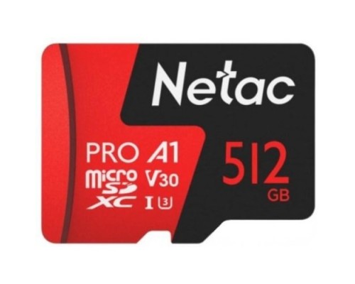 [Карта памяти ] Micro SecureDigital 512GB NeTac P500 Extreme Pro MicroSDXCV30/A1/C10 up to 100MB/s [NT02P500PRO-512G-S]