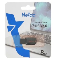 Netac USB Drive 8GB U197 NT03U197N-008G-20BK USB2.0 черный/красный