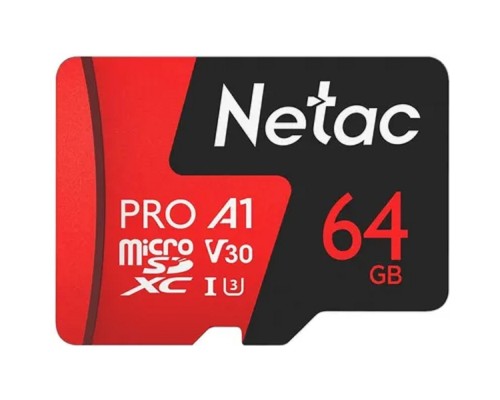 [Карта памяти ] Micro SecureDigital 64GB Netac microSDXC Class10 NT02P500PRO-064G-R P500 Extreme Pro + adapter