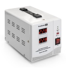 Exegate EX291723RUS Стабилизатор напряжения ExeGate Expert AS-2000 (2000ВА, вход 140...260В, двойная цифр. индикация вход/вых. напряжения, выход 220В±8%, КПД 98%, 5 уровней защиты, задержка, метал. ко