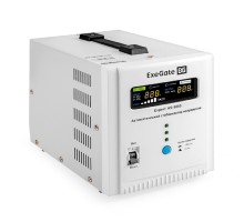 Exegate EX291725RUS Стабилизатор напряжения ExeGate Expert AS-5000 (5000ВА, вход 140...260В, двойная цифр. индикация вход/вых. напряжения, выход 220В±8%, КПД 98%, 5 уровней защиты, метал. корпус, клем