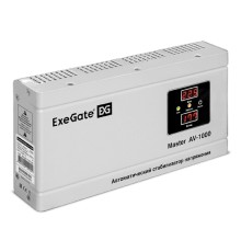 Exegate EX291737RUS Стабилизатор напряжения ExeGate Master AV-1000 (1000ВА, 140-260В, цифр. индикация вход/вых. напряжения, 220В±8%, КПД 98%, 5 уровней защиты, задержка, метал.корпус, евророзетка, RTL
