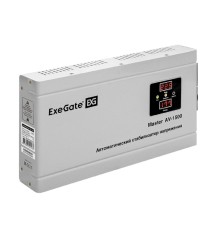 Exegate EX291738RUS Стабилизатор напряжения ExeGate Master AV-1500 (1500ВА, 140-260В, цифр. индикация вход/вых. напряжения, 220В±8%, КПД 98%, 5 уровней защиты, задержка, метал.корпус, евророзетка, RTL