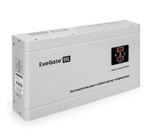 Exegate EX291749RUS Стабилизатор напряжения ExeGate Master Turbo AVS-5000 (5000ВА, 100-265В, цифр. индикация вход/вых. напряжения, 220В±8%, КПД 98%, 5 уровней защиты, задержка, усиленный метал.корпус,