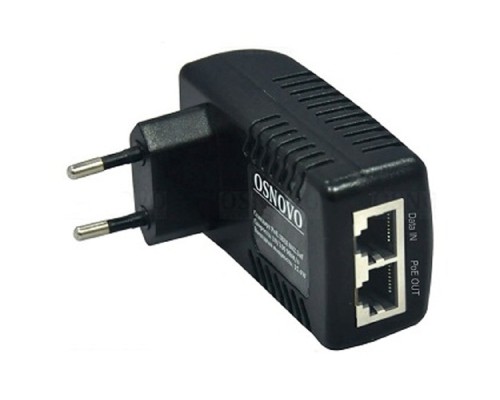 [Коммутаторы] Just JT-MIDSPAN05A Пассивный PoE инжектор Fast Ethernet на 1 порт. Мощность PoE - до 25W (с возможностью подключения PTZ видеокамеры). Напряжение PoE - 48V (конт. 4,5 (+); 7,8 (-)).