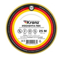 Rexant KR-09-2207 Изолента ПВХ 0,13х19 мм, 25 м, желто-зеленая KRANZ