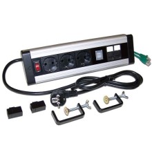 Блок розеток LANMASTER 3 эл. модуля, 2 USB модуля, 2 порта кат.6 (LAN-WA-DC/3G+2UC+2C6)