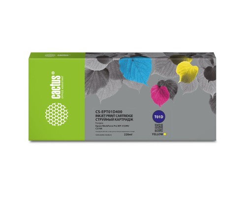 [расходные материалы] Картридж струйный Cactus CS-EPT01D400 T01D4 желтый (220мл) для Epson WorkForce Pro WF-C529R/C529RDTW/C529RDTW EPP