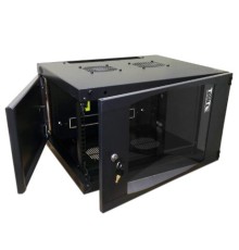 Шкаф настенный LANMASTER Next, 9U 550x450, стеклянная дверь, черный (9TWT-CBWNG-9U-6x4-BK)