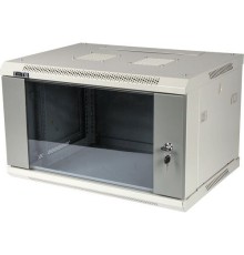 Шкаф настенный LANMASTER серии Pro, 6U 600x600, стеклянная дверь (TWT-CBWPG-6U-6x6-GY)
