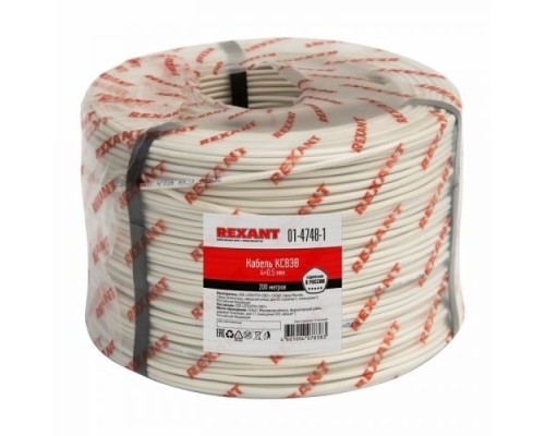 [Кабель для монтажа систем связи и сигнализации] Rexant (01-4748-1) Кабель сигнальный КСВЭВ 4х0,5 мм (бухта 200 м)