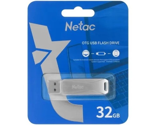[Носитель информации] Netac USB Drive 32GB U782C <NT03U782C-032G-30PN/NT03U782C-032G-32PN>, USB3.0+TypeC, металлическая