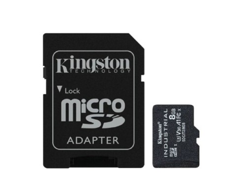 [карты памяти] Промышленная карта памяти Micro SecureDigital 8Gb Kingston Class10  [SDCIT2/8GB] Industrial Temperature Class UHS-I с адаптером