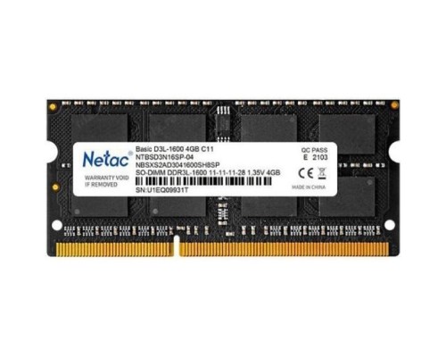[Модуль памяти] Netac SO-DIMM DDR3L 4Gb PC12800 1600MHz CL11 1.35V (NTBSD3N16SP-04)