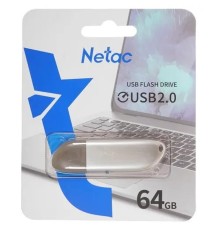 Netac USB Drive 64GB U352 <NT03U352N-064G-20PN>, USB2.0, с колпачком, металлическая