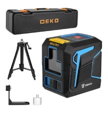 Уровень лазерный самовыравнивающийся DEKO DKLL12 SET 2 со штативом 1 м { 2 линии, зеленый луч } [065-0100]