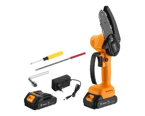 [Садовые пилы] Пила цепная аккумуляторная DEKO DKCHS 20-4, 20В, 2x2.0Ач [063-4308]
