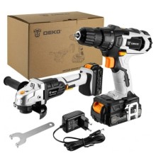 Аккумуляторная дрель-шуруповерт DEKO DKCD20 20В 1*2.0Ач и аккумуляторная УШМ DEKO DKAG20-125 20В 125 [063-4204]