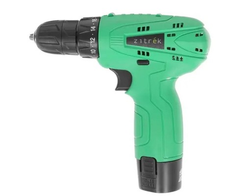 [Дрели, Шуруповерты, Гайковерты] Дрель аккумуляторная Zitrek Green 12 { 12В, Li-ion аккумулятор 1шт, ЗУ, бита } [063-4071]