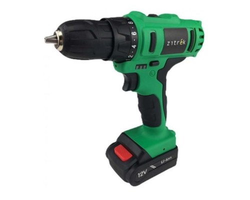 [Дрели, Шуруповерты, Гайковерты] Дрель аккумуляторная Zitrek Greenpower 12-Li { 12В, Li-ion аккумулятор 2шт, ЗУ, кейс, бита } [063-4074]