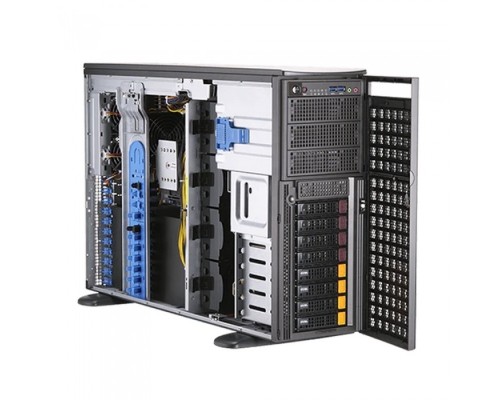 [Сервер] Supermicro SYS-740GP-TNRT Tower/4U, 2xLGA4189, iC621A, 16xDDR4, 8x3.5 SATA/NVME, 2xM.2 PCIE 22110, 6x PCIEx16, 2x10GbE, IPMI, 2x2200W, black