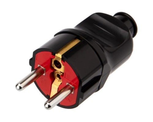 [Smartbuy Вилки, Разъемы силовые, Колодки] Rexant (11-8949) Вилка Евро прямая с з/к 16А усиленная черная