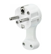 REXANT 16-0734 Вилка Евро угловая с з/к 16 А плоская за шкаф белая 