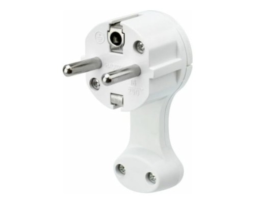 [Smartbuy Вилки, Разъемы силовые, Колодки] REXANT 16-0734 Вилка Евро угловая с з/к 16 А плоская за шкаф белая 