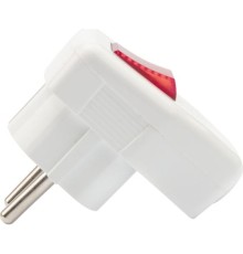 REXANT 16-0730 Вилка Евро угловая с з/к 16А белая с кнопкой 