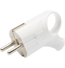 REXANT 11-8951 Вилка Евро угловая с з/к 16А с кольцом белая 