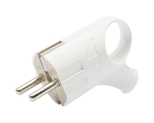 [Smartbuy Вилки, Разъемы силовые, Колодки] REXANT 11-8951 Вилка Евро угловая с з/к 16А с кольцом белая 