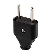 REXANT 11-8947 Вилка прямая без з/к 10А плоская черная 