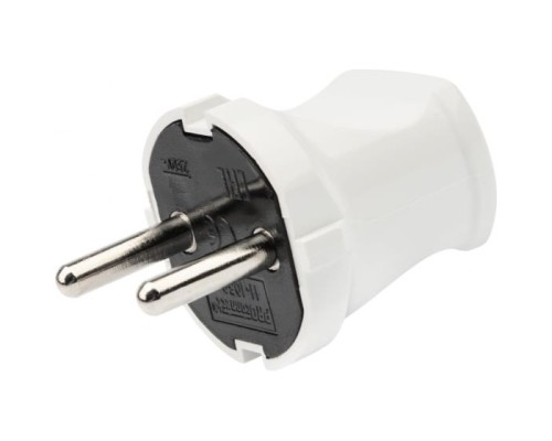 [Smartbuy Вилки, Разъемы силовые, Колодки] REXANT 11-8933 Вилка прямая без з/к 6А белая 