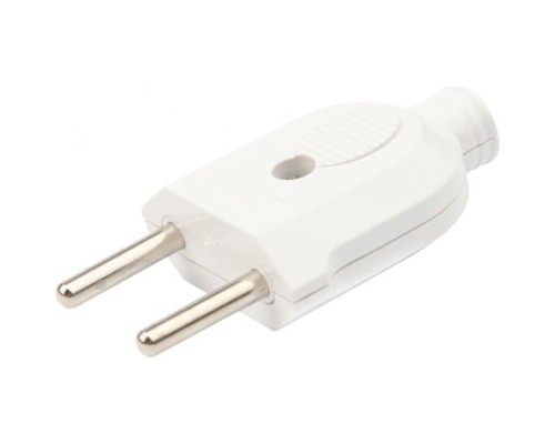 [Smartbuy Вилки, Разъемы силовые, Колодки] REXANT 11-8946 Вилка прямая без з/к 6А плоская белая 