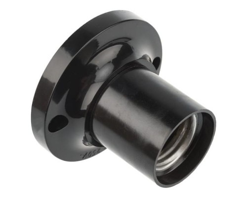 [ЭРА Колодки удлинителей, тройники] REXANT 11-8818 Патрон карболитовый потолочный Е27 черный, c этикеткой, 