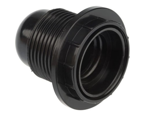 [ЭРА Колодки удлинителей, тройники] REXANT 11-8816 Патрон карболитовый с кольцом Е27 черный, c этикеткой, 