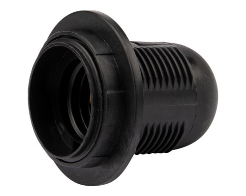 [ЭРА Колодки удлинителей, тройники] REXANT 11-8826 Патрон пластиковый термостойкий подвесной с кольцом Е27, черный 