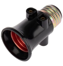 REXANT 11-8855 Патрон-розетка карболитовый Е27 черный, с этикеткой, 