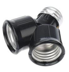 REXANT 11-8860 Разветвитель цокольный Е27-2хЕ27 черный 