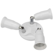 REXANT 11-8863 Разветвитель цокольный Е27-3хЕ27 (поворотный цоколь) белый 