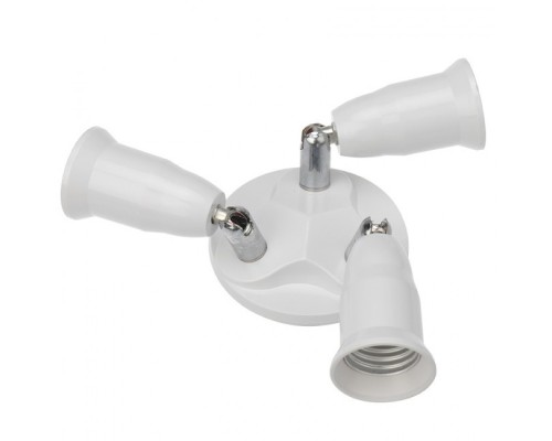 [ЭРА Колодки удлинителей, тройники] REXANT 11-8863 Разветвитель цокольный Е27-3хЕ27 (поворотный цоколь) белый 