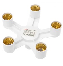 REXANT 11-8865 Разветвитель цокольный Е27-5хЕ27 белый 