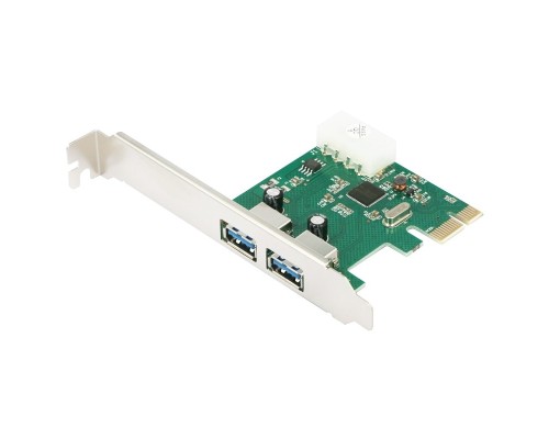 [Контроллер] ORIENT AM-3U2PE, Контроллер PCI-Ex1, USB 3.0 2-port ext, ASM1042 chipset, разъем доп.питания, oem (31149)