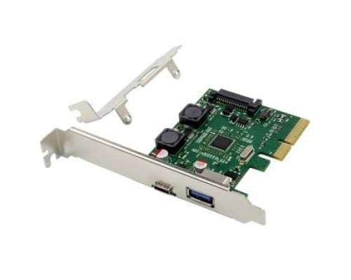 [Контроллер] ORIENT AM-U3142PE-AC, Контроллер PCI-Ex4 v3.0, USB 3.2 Gen2, 2-port ext (Type-A + Type-C), ASM3142 chipset, разъем доп.питания, в комплекте LP планка крепления (31273)