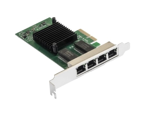 [USB-концентраторы] Exegate EX292508RUS Сетевой адаптер ExeGate EXE-I350-T4V2 (PCI-E x4 v2.1, порты 4xRJ45 (медные), 10/100/1000Mbps, Gigabit NIC Intel Chipset NHI350AM4)