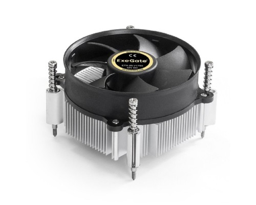 [Вентиляторы] Exegate EX292654RUS Кулер ExeGate ETA-20.V1700 (Al, LGA1700/1150/1151/1155/1156/1200/1366, TDP 90W, Fan 95mm, 2400RPM, Hydro bearing, 3pin, 22db, 340г, с термопастой, на винтах, Color Box)
